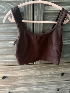 lululemon athletica Brown Ribbed Sports Bra